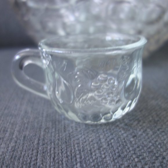 Glass Punch Bowl Set with 11 Glasses - Picture 5 of 15